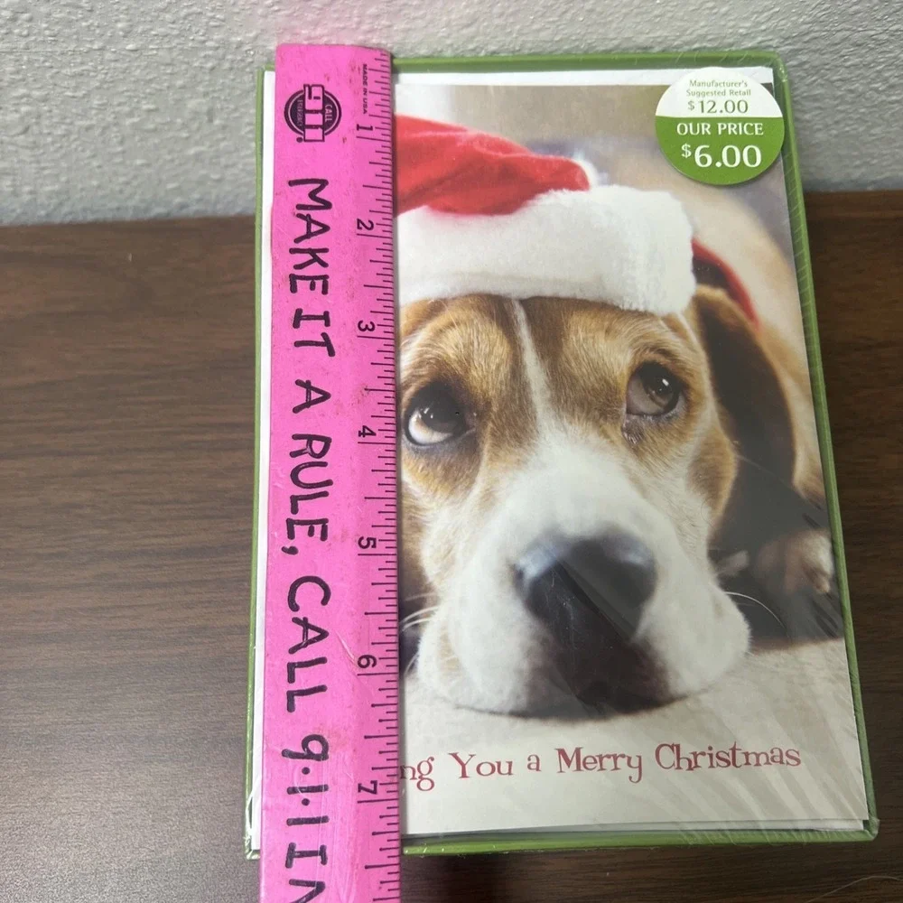 Retired Vintage Holiday Home Puppy Dog Christmas Cards & Envelopes 18 CT NOS NIB